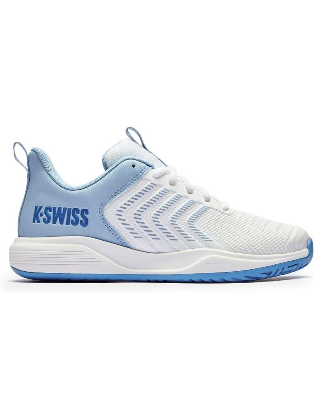 Women's White/Blue/Multi Lightweight Rubber Sole Stylish Pickleball Tennis Shoes
